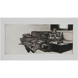 Harry McCormick, Guitar Player, Etching