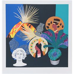 Hunt Slonem, Three Goddesses and Fallen God, Serigraph