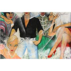 David Rucli, French Night Club, Oil Painting