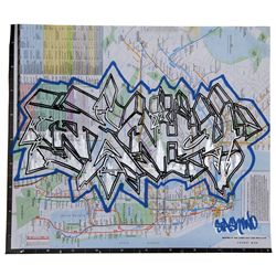 Stash Two, Subway Map, Spray Paint on NYC Subway Map