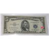 Image 1 : 1953 SERIES A $5 SILVER CERTIFICATE SERIAL # E15960834A *RARE FINE GRADE EARLY NOTE*!!