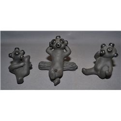 THREE SANTA CLARA POTTERY FIGURES