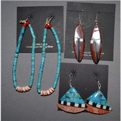 THREE PAIR SANTO DOMINGO EARRINGS