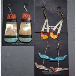 THREE PAIR SANTO DOMINGO EARRINGS
