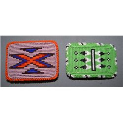 TWO NAVAJO BEADED BUCKLES