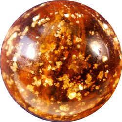 Marbles: Lot 1. Mica. Amber. 21/32". Mint- 9.1.