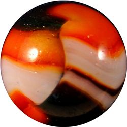 Marbles: Lot 12. Peltier Glass. National Line Rainbo Rebel. 19/32". NM+ 8.8.