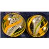 Image 1 : Marbles: Lot 28. Matched Pair Latticinio Core Swirls. 13/16". Mint 9.8.