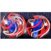 Image 1 : Marbles: Lot 30. Matched Pair Solid Core Swirls. 21/32". Mint 9.8.