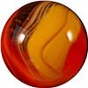 Image 3 : Marbles: Lot 33. Akro Agate. Red/Yellow Popeye Corkscrew. 21/32". Mint 9.7.