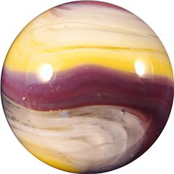 Marbles: Lot 35. Akro Agate. Purple/Yellow Popeye Corkscrew. 19/32". Mint- 9.0.
