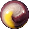 Image 2 : Marbles: Lot 35. Akro Agate. Purple/Yellow Popeye Corkscrew. 19/32". Mint- 9.0.