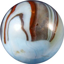 Marbles: Lot 36. Christensen Agate. Striped Opaque. 19/32". NM 8.6.