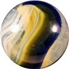 Image 1 : Marbles: Lot 123. Akro Agate. Navy Blue/Yellow Popeye Corkscrew. 19/32". Mint 9.7.