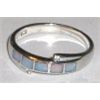 Image 1 : STERLING SILVER WITH 5 INLAID AUSTRALIAN OPALS STAMPED *.925* NEW CONDITION-RING CAME OUT OF SAFE!!