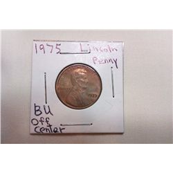 1975 BU **OFF CENTER** Lincoln Cent