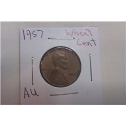 1957 AU Wheat Cent