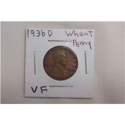 1936D VF Wheat Cent