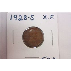 1928S XF Wheat Cent