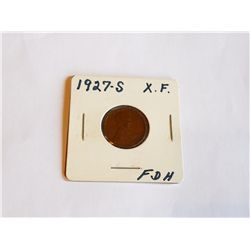 1927S XF Wheat Cent