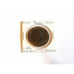 1929 Thomas A. Edison "Lights Golden Jubilee"  token  *Excellent Condition*