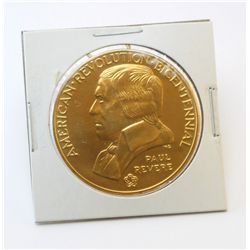 American Revolution Bicentennial Medal ***Paul Revere obverse, The Shot Heard Round The World revers