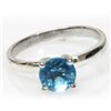 Natural 1.5ctw Blue Topaz Round .925 Sterling Ring