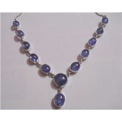 127.50 CTW TANZANITE NECKLACE .925 STERLING SILVER