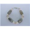 Image 1 : 200CTW GRAY CARNILLIAN AND PEARL BRACELET****8-INCH***A