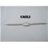 Image 1 : WHITE KISHI ELONGATED PEARL SILVER BRACELET *** METAL: