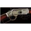 Image 4 : RARE HALF NICKEL FACTORY ENGRAVED WINCHESTER MODEL 1873 LEVER ACTION RIFLE.