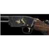 Image 4 : *RARE SAVAGE MODEL 1914 ULTRA HIGH GRADE DELUXE ENGRAVED WITH GOLD PUMP ACTION RIFLE.