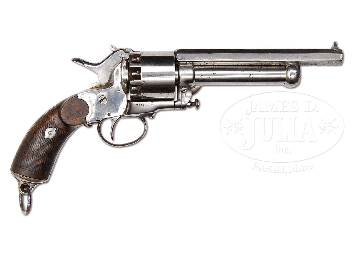 SCARCE VARIANT LONDON MADE LEMAT GRAPESHOT PERCUSSION REVOLVER.