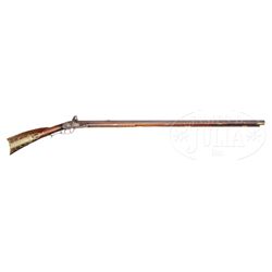INCISED CARVED UPPER SUSQUEHANNA SCHOOL FLINTLOCK SIGNED RIFLE.
