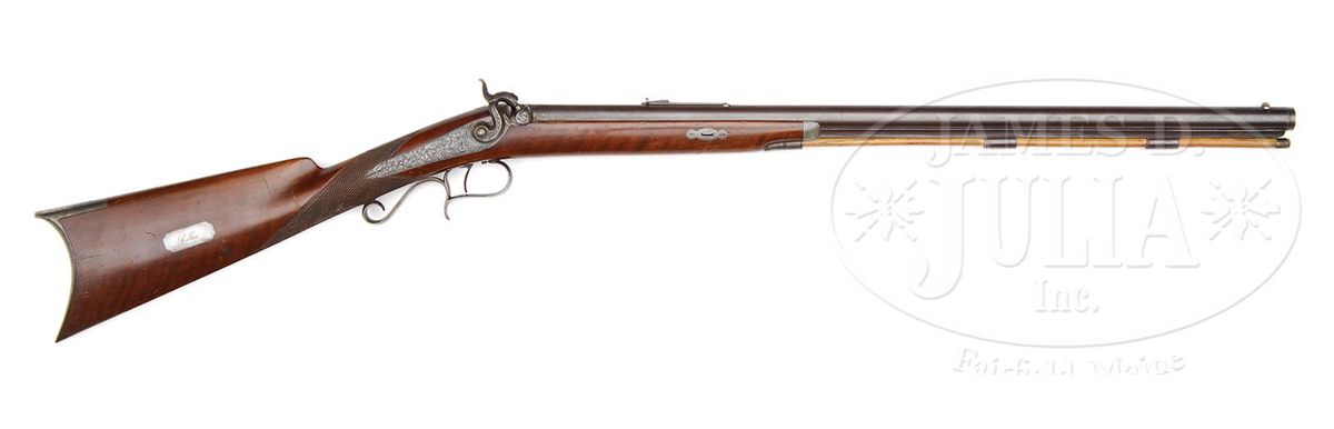 CASED H. E. DIMICK (ST. LOUIS) LADIES PERCUSSION HUNTING RIFLE.