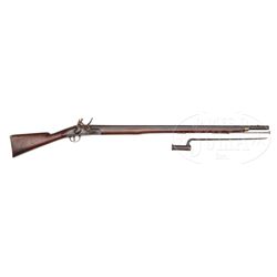 BROWN BESS TYPE MILITIA MUSKET BY KILPATRICK WITH BAYONET.