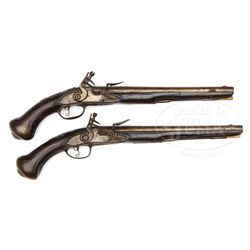 PAIR OF EARLY ITALIAN FLINTLOCK PISTOLS.