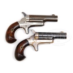 MATCHED PAIR OF COLT PAT. F.A. MFG. CO. 3RD MODEL DERINGER 4TH VARIATION WITH ORIGINAL HOLSTERS.