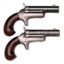 EXTREMELY RARE COLT 3RD MODEL 3RD VARIATION PAIR OF DERINGERS IN A RARE CIGAR CASING BY JOHN P. MOOR