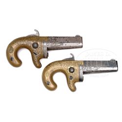 BOXED PAIR OF MOORE'S PATENT. F.A. CO. BROOKLYN N.Y. FIFTH VARIATION DERINGERS.