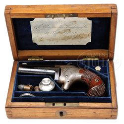 CASED COLT PAT. F.A. MFG. CO. 2ND MODEL DERINGER 2ND VARIATION FACTORY FITTED TO FIRE ELY .41 CAL. S