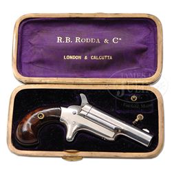 CASED COLT PAT. F.A. MFG. CO. 3RD MODEL DERINGER 4TH VARIATION.