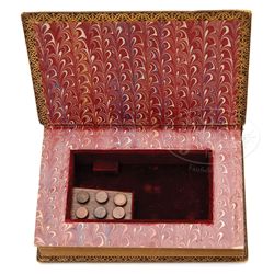 EXCEEDINGLY RARE PERIOD LEATHER COVERED BOOK CASING MADE ONLY TO FIT 1ST MODEL COLT DERINGER