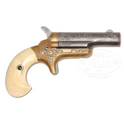 SCARCE COLT 3RD MODEL 4TH VARIATION FACTORY ENGRAVED IVORY GRIPPED DERINGER
