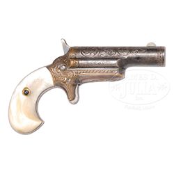 EXCEPTIONALLY ENGRAVED, PROBABLY BY L.D. NIMSCHKE HIMSELF, COLT 3RD MODEL 3RD VARIATION WITH LEATHER