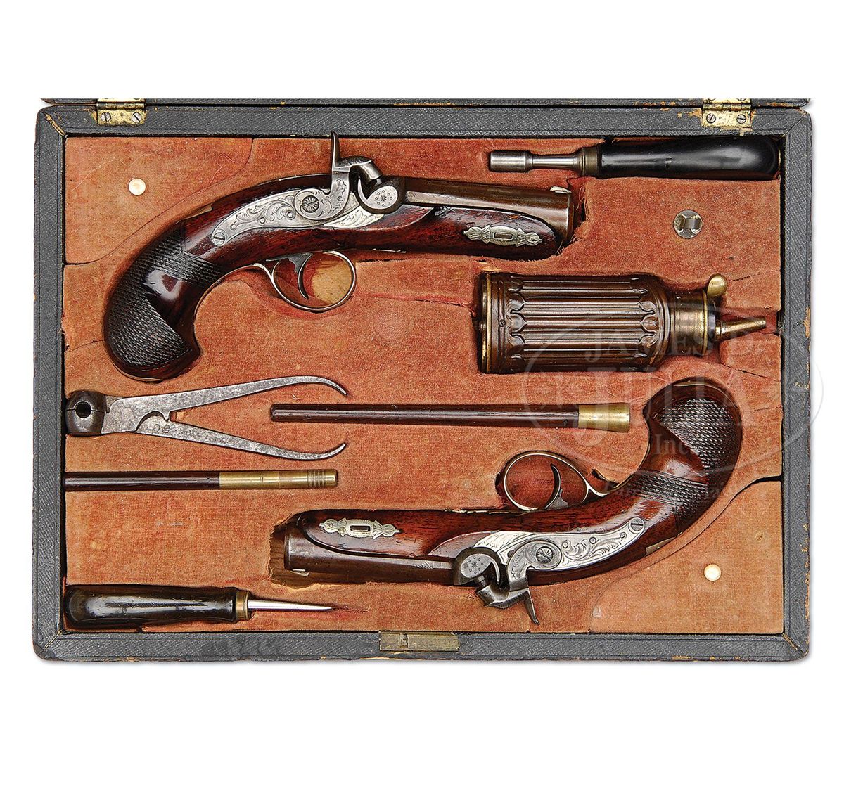 EXTREMELY RARE CASED PAIR OF SPECIAL ORDER HENRY DERINGER PERCUSSION extremely-rare-cased-pair-of-special-order-henry-deringer-percussion