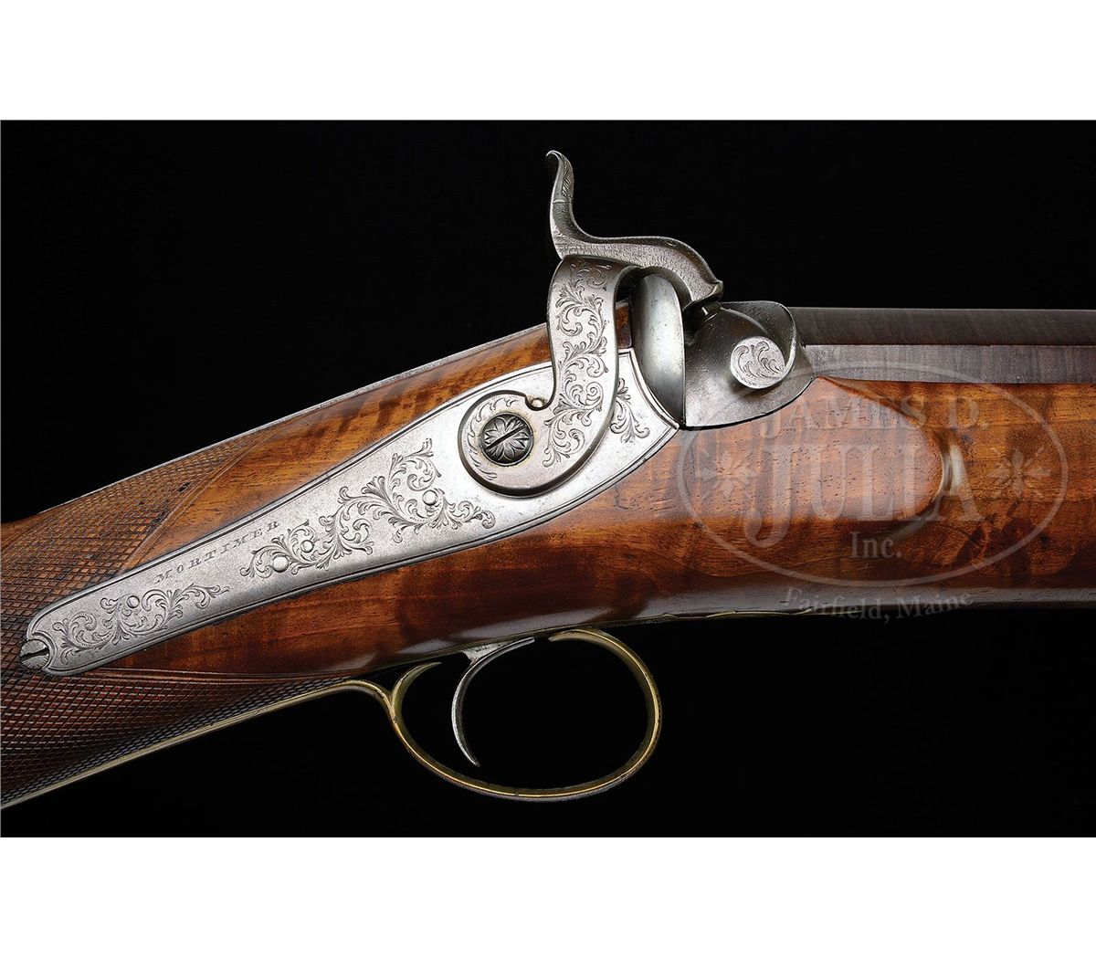 HUGE H. W. MORTIMER TRUE 4 BORE PERCUSSION PUNT GUN.