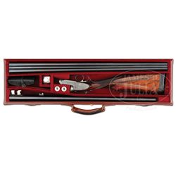 J. PURDEY SIDELOCK EJECTOR SHOTGUN TWO BARREL SET WITH CASE.