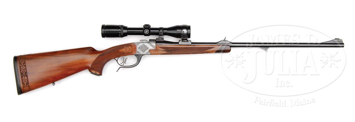 *ALBRECHT KIND SINGLE SHOT DROP LOCK STALKING RIFLE WITH ZEISS SCOPE.