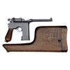 Image 1 : MAUSER C96 CONEHAMMER, 20 SHOT FLATSIDE WITH MATCHING STOCK.
